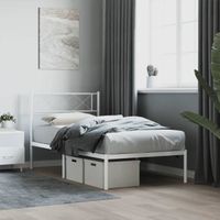 Cadre de lit en métal blanc VIDAXL - 100x200 cm - à lattes - design élégant et intemporel