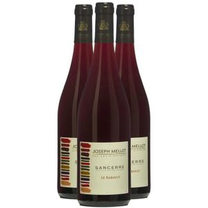 VIN ROUGE Sancerre Le Rabault Rouge 2020 - Lot de 3x75cl - Joseph Mellot - Vin AOC Rouge du Val de Loire - Cépage Pinot Noir