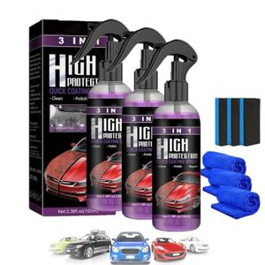 POLISH - BAUME Car Coating Spray,3 in 1 High Protection Quick Car Coating Spray,Car Polish,Ceramic Car Coating Spray (3pcs)