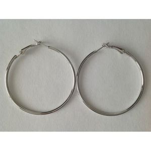 Bijou fantaisie Diamètre 4 cm boucles d/'oreille créoles argentées