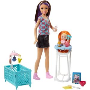 POUPÉE Barbie Famille coffret poupée Skipper baby-sitter 