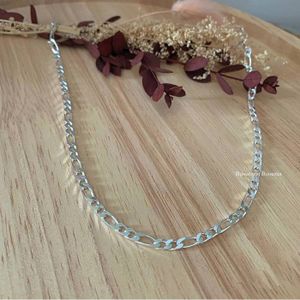 Chaîne Maille Alternée Figaro 1-2 En Argent 925 - Longueur 50 Cm, épaisseur 3 Mm