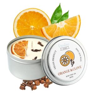 BOUGIE DÉCORATIVE Noel Bougie Parfumées Orange Girofle - Cire de Soj