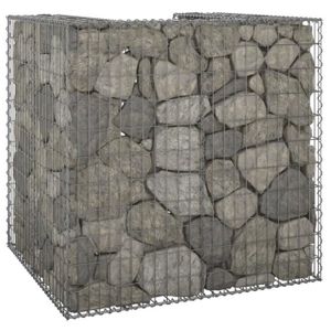 PIERRE - GABION PIERRE Mur en gabion pour poubelle DIOCHE - Acier galvanisé - 110x100x110 cm - Robuste et durable