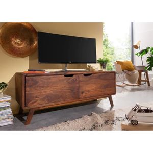 Petit meuble TV - Bois massif de palissandre huilé - NATURE GREY #0126 -  Cdiscount Maison