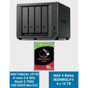 SERVEUR STOCKAGE - NAS  Synology DS423+ 2Go Serveur NAS IRONWOLF 40To (4x1