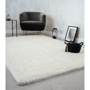 Tapis Grand Salon 200x290 Tissé Beige Rectangle Motif Faux Uni Glacia 1