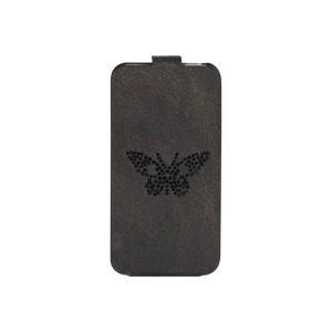 HOUSSE - ÉTUI Etui iPhone 5  à rabat cuir noir zadig & voltaire