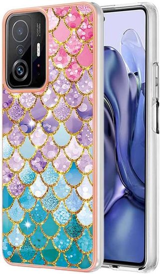 Custodia Per Xiaomi 11T PRO 5G / 11T 5G | Cover In Silicone Morbido TPU Con Anello Porta 360° E Design Galvanico | Colore Verde Scuro