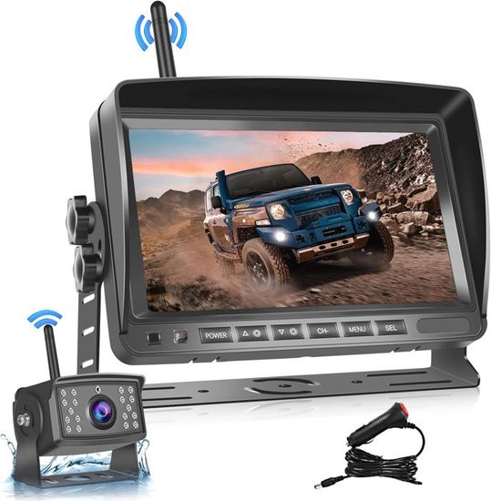 Moniteur de voiture IPS AHD 5 pouces, 1920 x 1080P HD, caméra arrière IP68, étanche, vision nocturne, marche arrière, kit de caméra 12 V-24 V pour voiture SUV MPV