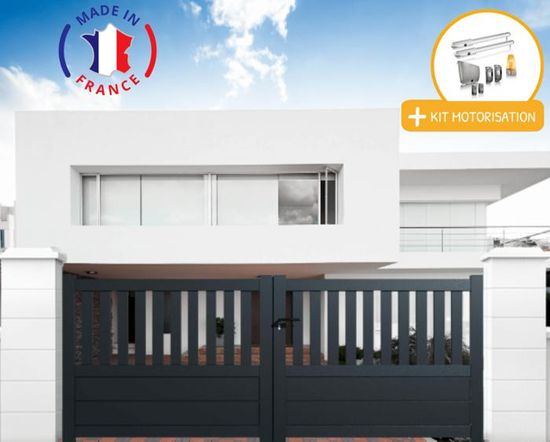 Portillon Aluminium De Jardin 1m30 X 1m - Kit à Monter Blanc RAL 9010 - Fabriqué En France - 9