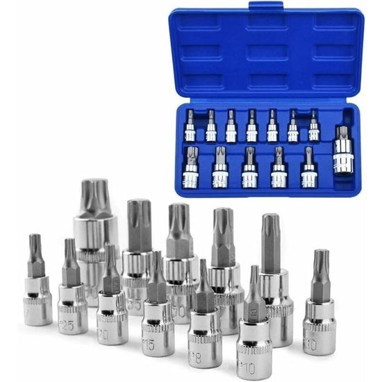 Douille Torx T30, Entraînement 1/4" - Acier S2, Longueur 37 Mm - Pour Vis Torx, Usage Mécanique, Bricolage - 7