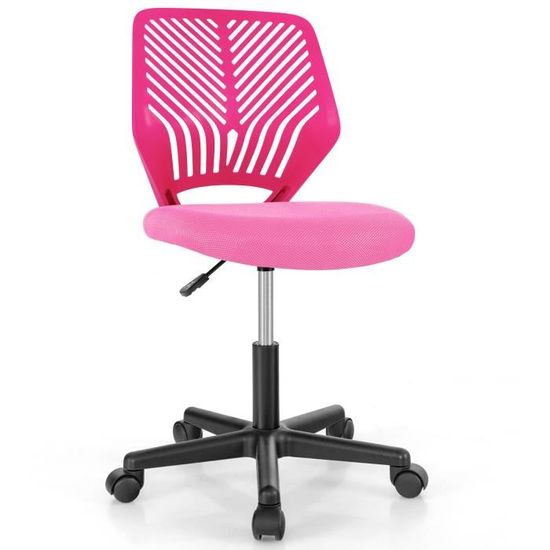 COSTWAY Chaise d'Étude pour Enfant Réglable en Hauteur d'Assise 29,5-37,5cm - Dossier Ergonomique Structure en Métal Robuste Rose COSTWAY Chaise d'Étude pour Enfant Réglable en Hauteur d'Assise 29,5-37,5cm - Dossier Ergonomique Structure en Métal Robuste Rose