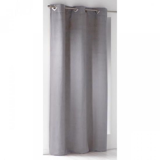 Rideau Oeillets 140x240 Cm Suedine Gris Clair Cdiscount Maison