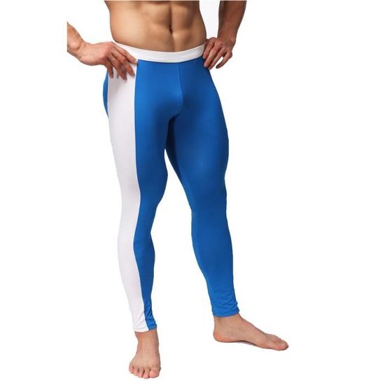 Pantalon de jogging moulant pour homme Bleu Fitness Taille elastique