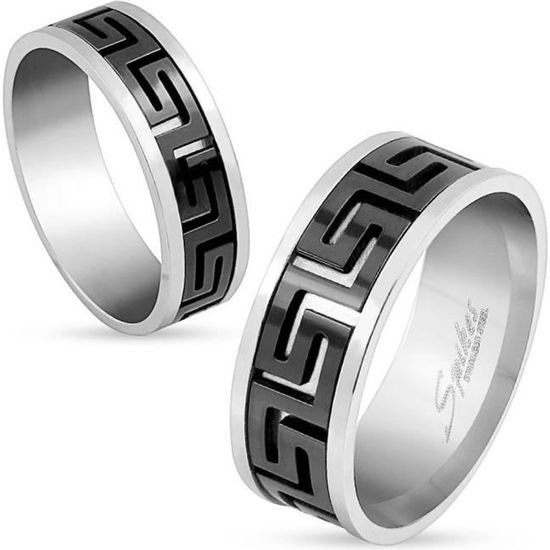 Bague Anneau Chic En Acier Inox Plaqué Or - Taille 62 (USA 10) - Alliance Mixte