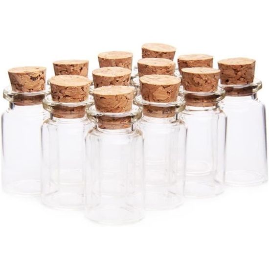 Acan Tradineur Lot De 3 Bouteilles En Verre Avec Bouchon En Liège Rechargeable, Design Traditionnel, Capacité 1 Litre, Liqueurs, Vin, Eau-de- Vie