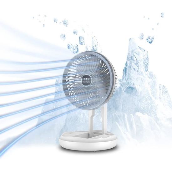 Ventilateur De Bureau Pliable Rechargeable - Hauteur Réglable 36-99 Cm, 4 Vitesses, Batterie 7200 MAh, Oscillant