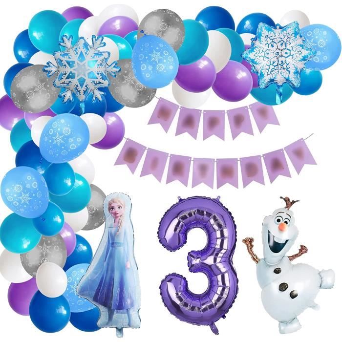 Ballon la Reine Des Neiges Anniversaire,3 Ans Frozen Déco Anniversaire  Filles,Anniversaire Frozen Ballon,Frozen Ballon,Ballon la Rei - Cdiscount  Maison