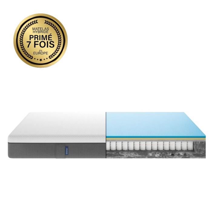 EMMA - Matelas Hybride 90x190 - Testé Meilleur Choix UFC Que Choisir - 25 cm - Mémoire de forme + Ressorts - Dos Apaisé - 7 zones