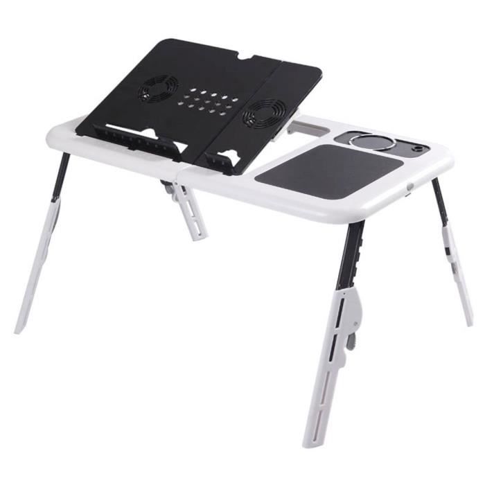 Table de lit et Support Ordinateur portable Ajustable, Stand Bureau Portable, Plateau Pliable de Petit Déjeuner au Canapé