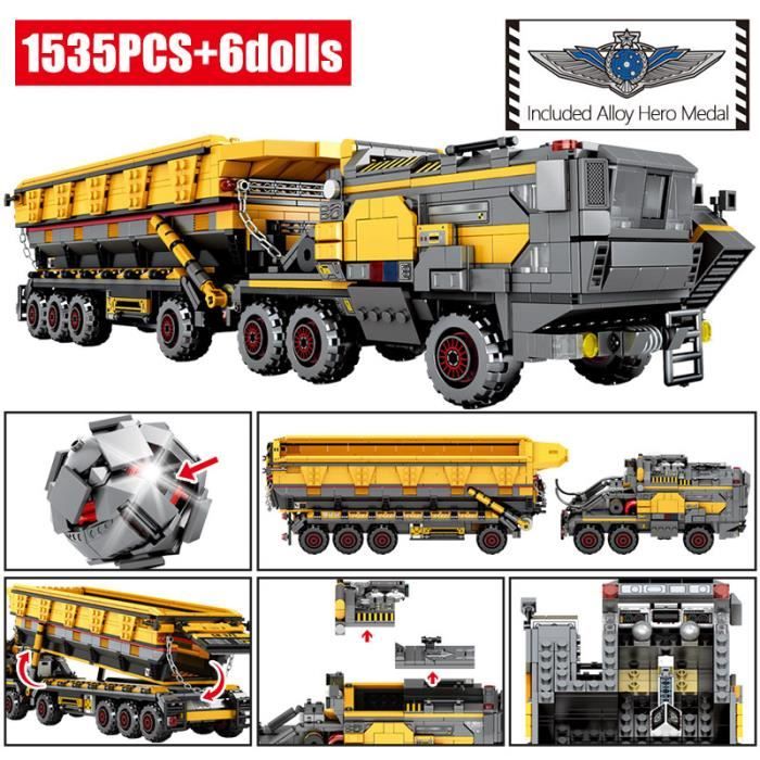 Ville errant terre transporteur voiture blocs de construction technique militaire réservoir Cargo Van camion briques garçons jouets