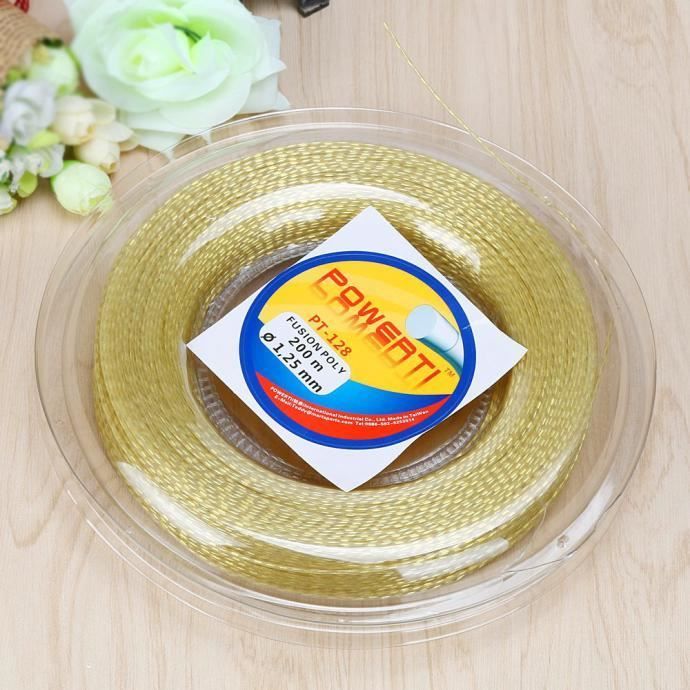 POWERTI PT128 Raquette de tennis Cordage 17g (1.25mm) 656 pieds (200m) Reel@756