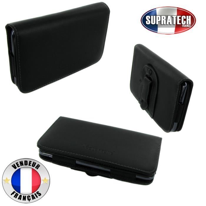 Etui Horizontal Noir Ceinture avec Clip de Sécurité pour Wiko Tommy 2