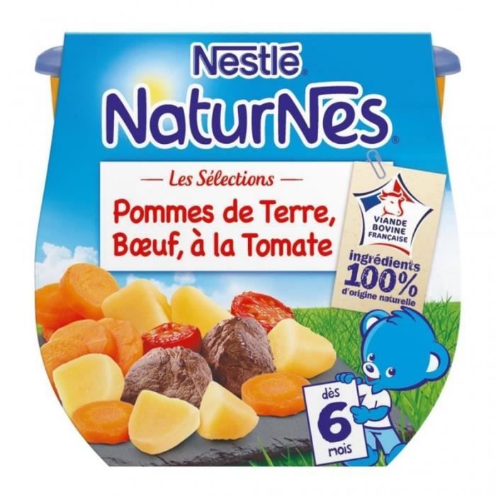 Nestlé Naturnes Les Sélections Pommes de Terre Boeuf à la Tomate (dès 6 mois) par 2 pots de 200g (lo
