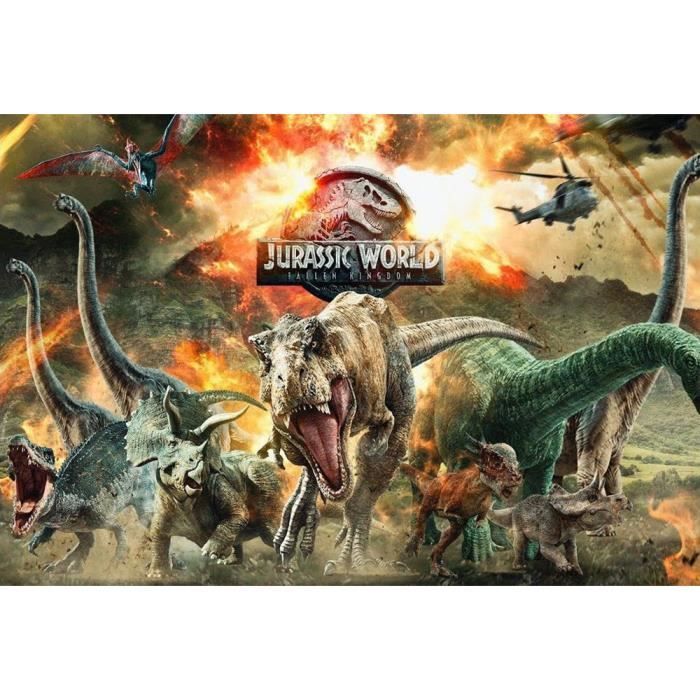 YM-12 DIY 5D diamant peinture, kit de broderie -Jurassic World-, cadeau de décoration murale de salle de point de croix stras