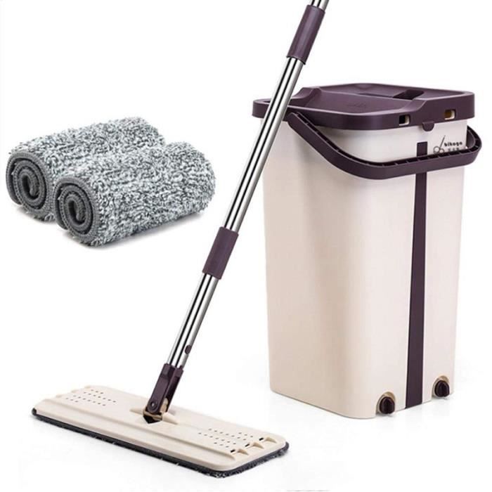 Starlyf AutoClean Mop – Balai à tête pivotante 360° + Seau à double compartiment + 4 remplacement de tissu tete