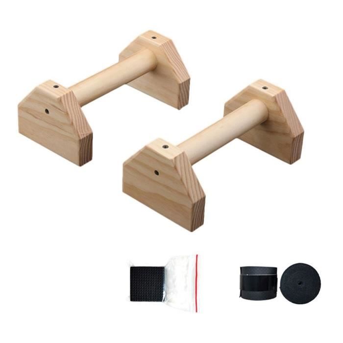 barre pour traction -Supports de poussée en bois barres Fitness gymnastique à domicile exercice ...- Modèle: Beige - ZOAMFWZDA07987