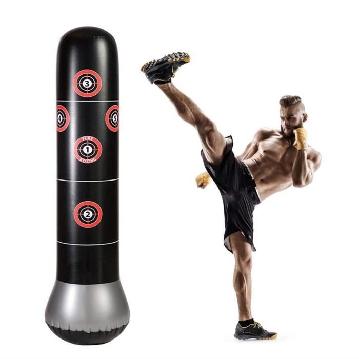 Sac de Frappe Gonflable Sur Pied pour le Fitness, la Boxe, Sac Gonflable avec Cibles de Frappe, Parfait pour Enfants et Adultes