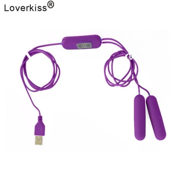 Anal & Clitoris Double stimulateur USB vibrateur, unisexe flirt Double balle vibrateur adulte Sex Toys pour femme - Type Purple