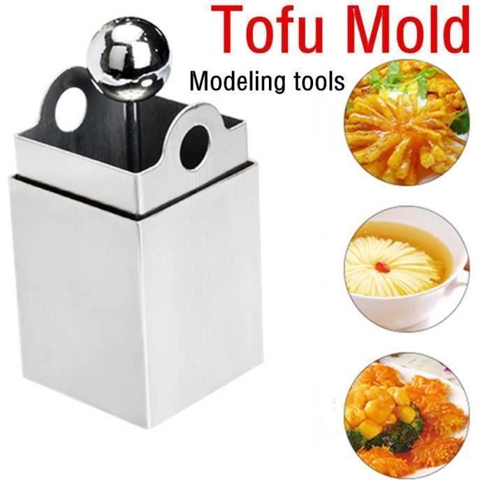 Moule à gâteau Tofu en acier inoxydable moule de tofu râpé créatif cuisine outils argent Ustensiles de cuisine-0781