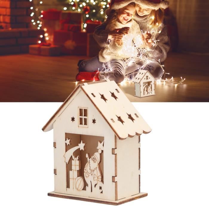 Pinellia - maison d'oiseau en bois de bricolage Nichoir en bois naturel de Noël Maison d'oiseau en bois non finie bricolage pour