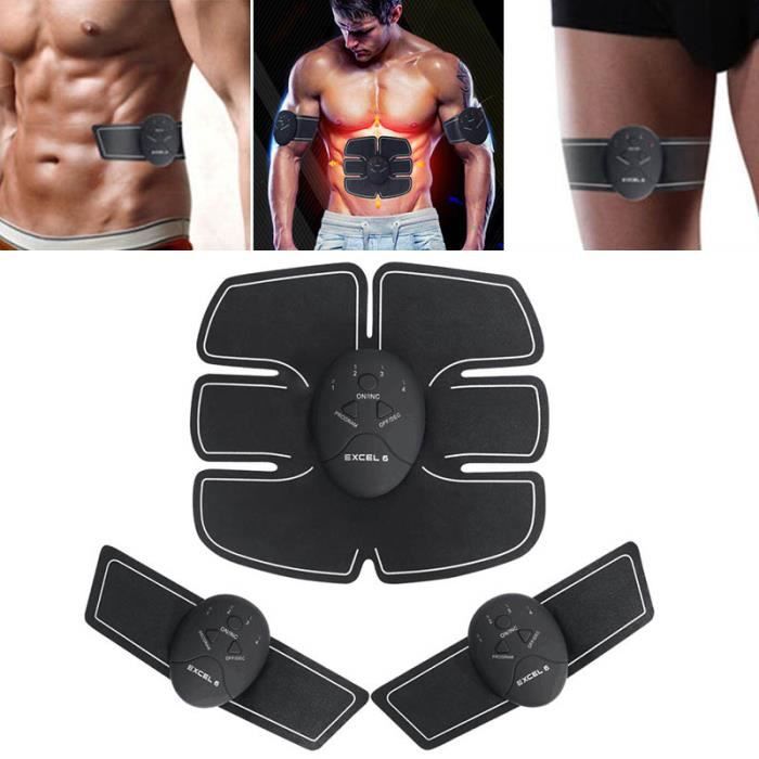 Electrostimulateur, Appareil de Musculation Abdominaux Bras Cuisses Ceinture abdo Fitness pour Hommes Femmes Noir