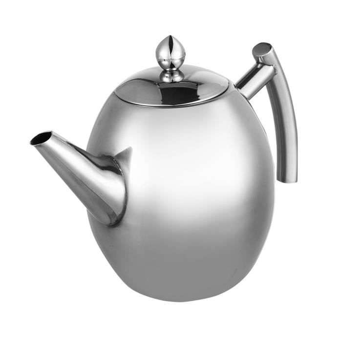 Qiilu Cafetièr Bouilloire Théière Électrique en Acier Inoxydable avec Filtre Grande Capacité (1,5L)