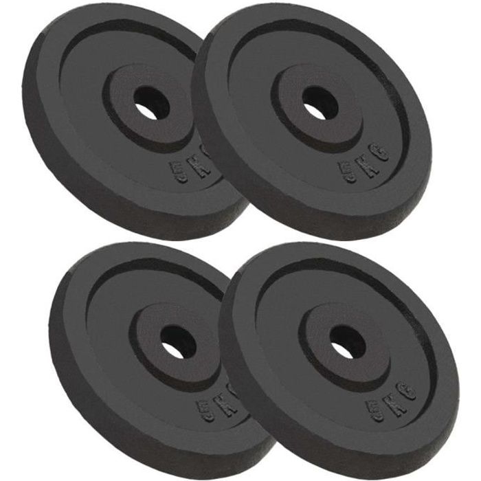 Regisi Meelady 4 pcs Plaque de Poids Disques Haltères en Fonte 20 kg pour Musculation