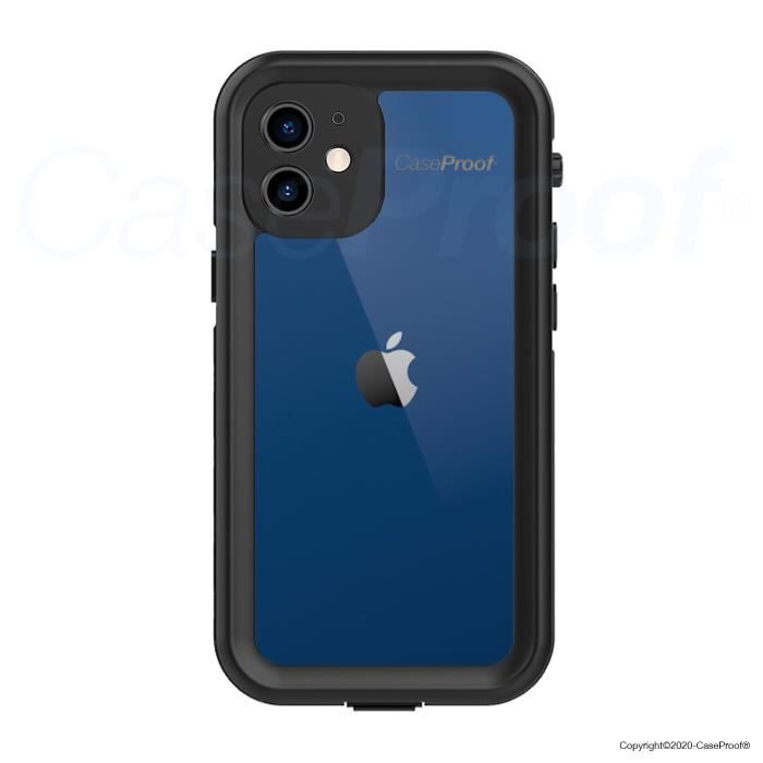 Coque smartphone iPhone 12 étanche et antichoc waterproof CaseProof - noir - TU
