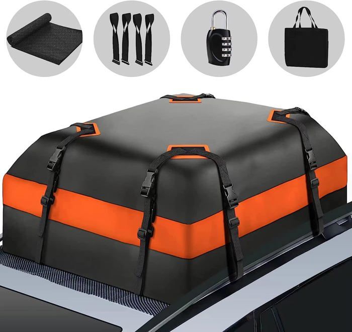 WINNINGO Sac de Toit de Voiture Coffre de Toit de Voiture Noir Coffre de Toit Souple Anti Pluie Valise de Toit Etanche Impermeable