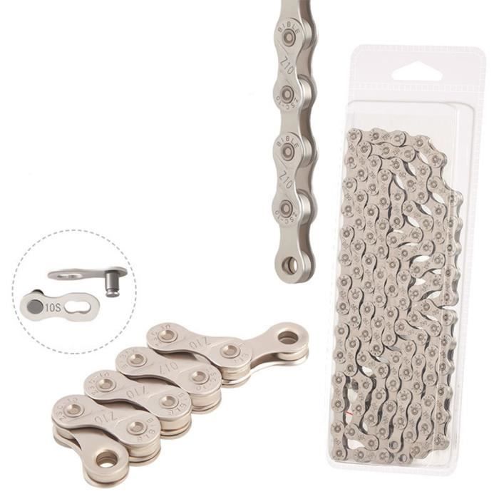 DAMILY® Chaîne de vélo Anti-rouille et anti-corrosion 10 vitesses - Argent