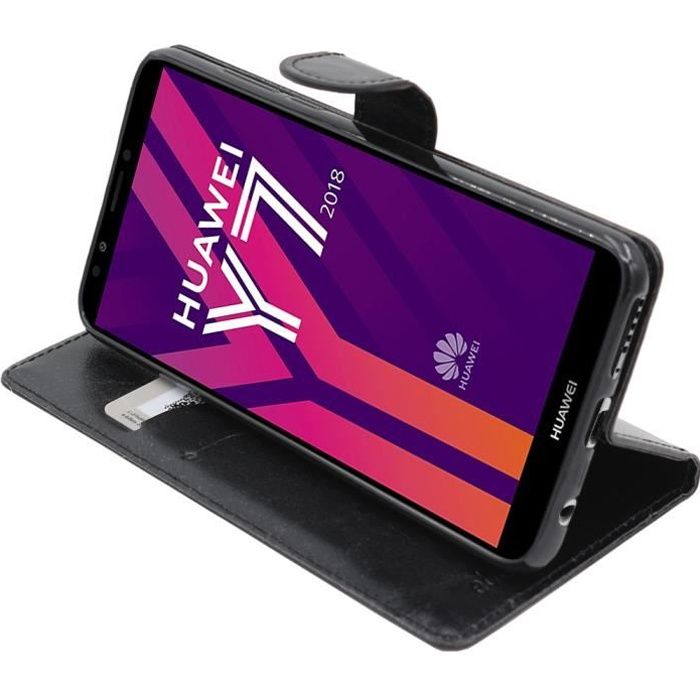 ebestStar ® pour Huawei Y7 2018 - Etui Portefeuille PU Cuir , Noir