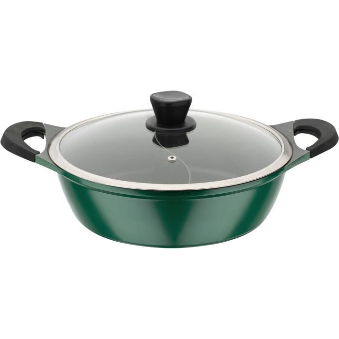 GSW 410595 Cocotte DUO Fonte d'Aluminium Massif - 30 cm - 2 compartiments - Revêtement antiadhésif - Tous feux dont induction