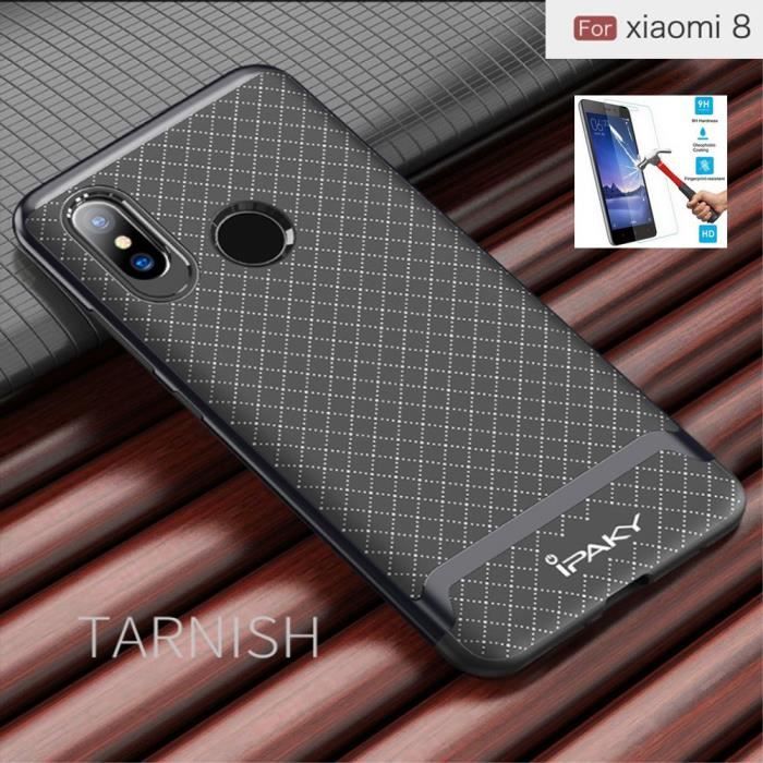 Xiaomi Mi 8 iPaky Noir + Film Verre Trempé Coque Housse Etui Tpu Pc Mi8 hfs-house®