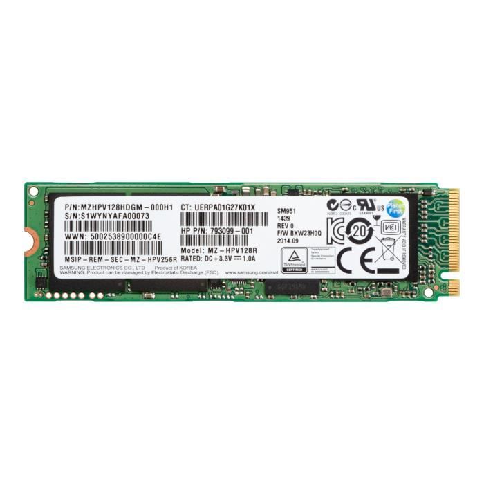 HP Disque SSD 128 Go interne M.2 2280 (recto-verso) SATA 6Gb-s