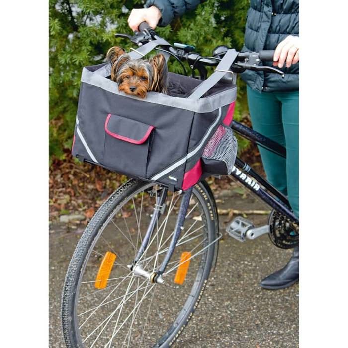 KERBL Sac de transport Axion vélo pour chien - 38x25x25cm - Noir et rouge