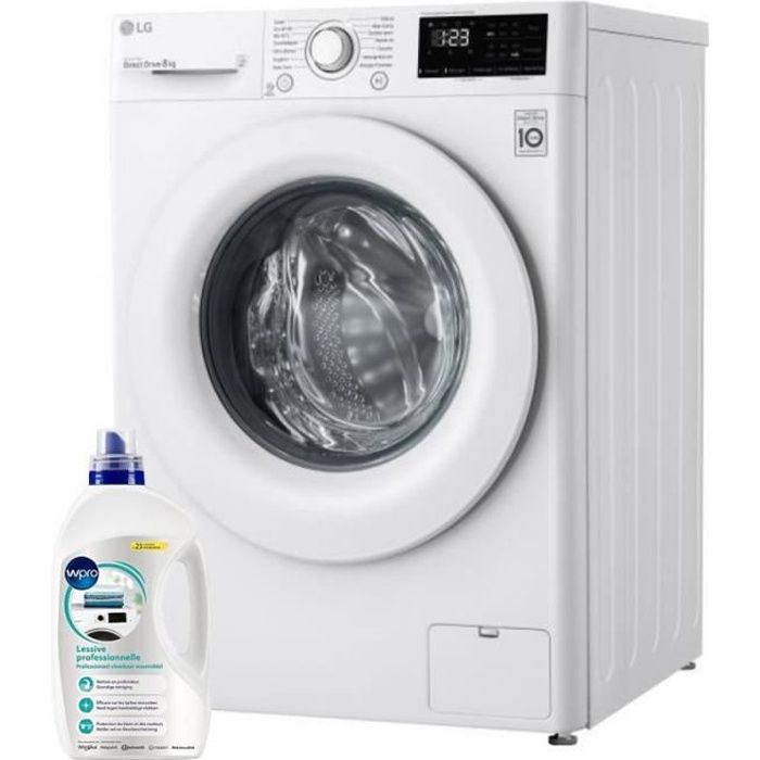 LG Lave-linge frontal 8kg 1400trs/min Tambour 59L Direct Drive Machine à laver hublot