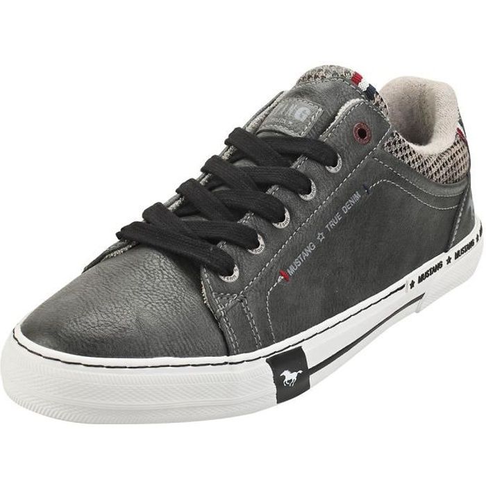 Baskets - Mustang - Low Top Side Zip - Homme - Graphite