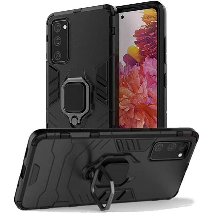 Samsung Galaxy S20 FE 4G et 5G- Coque Résistante Anti Choc avec Anneau Bague Anti Chute/ béquille